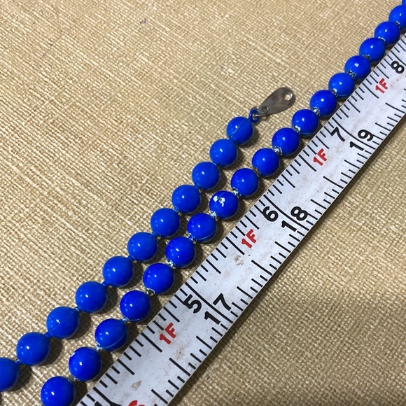 Ooops A Daisy Vibrant Blue enamel metal ball necklaces set of 2 - Picture 6 of 7